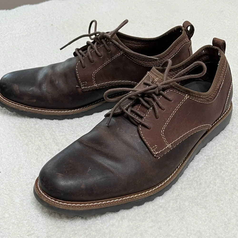 Dockers Mens Dark Brown Leather Lace Up Oxford Dress Shoes Size‎ 11.5